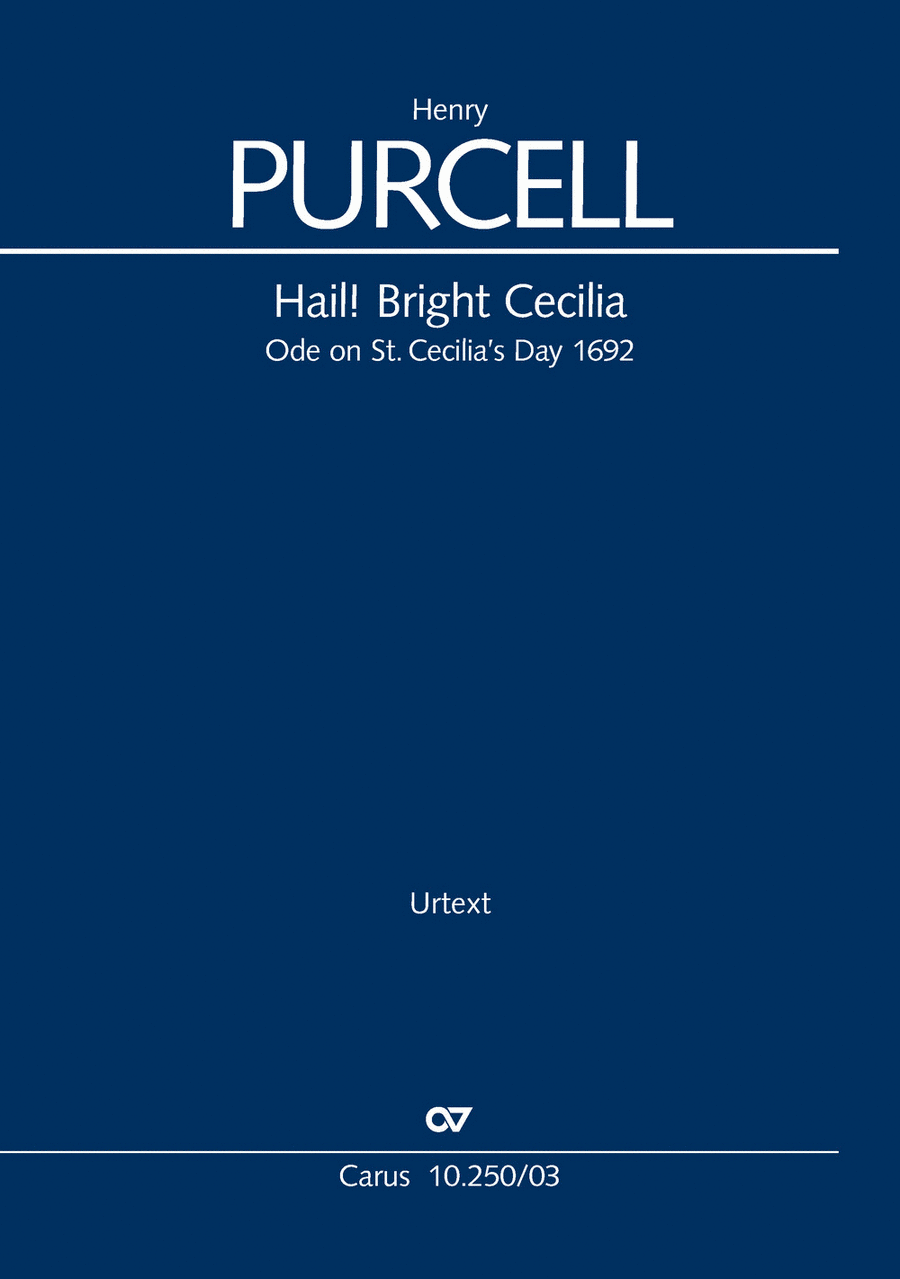 Book cover for Hail! Bright Cecilia. Ode on St. Cecilia's Day 1692
