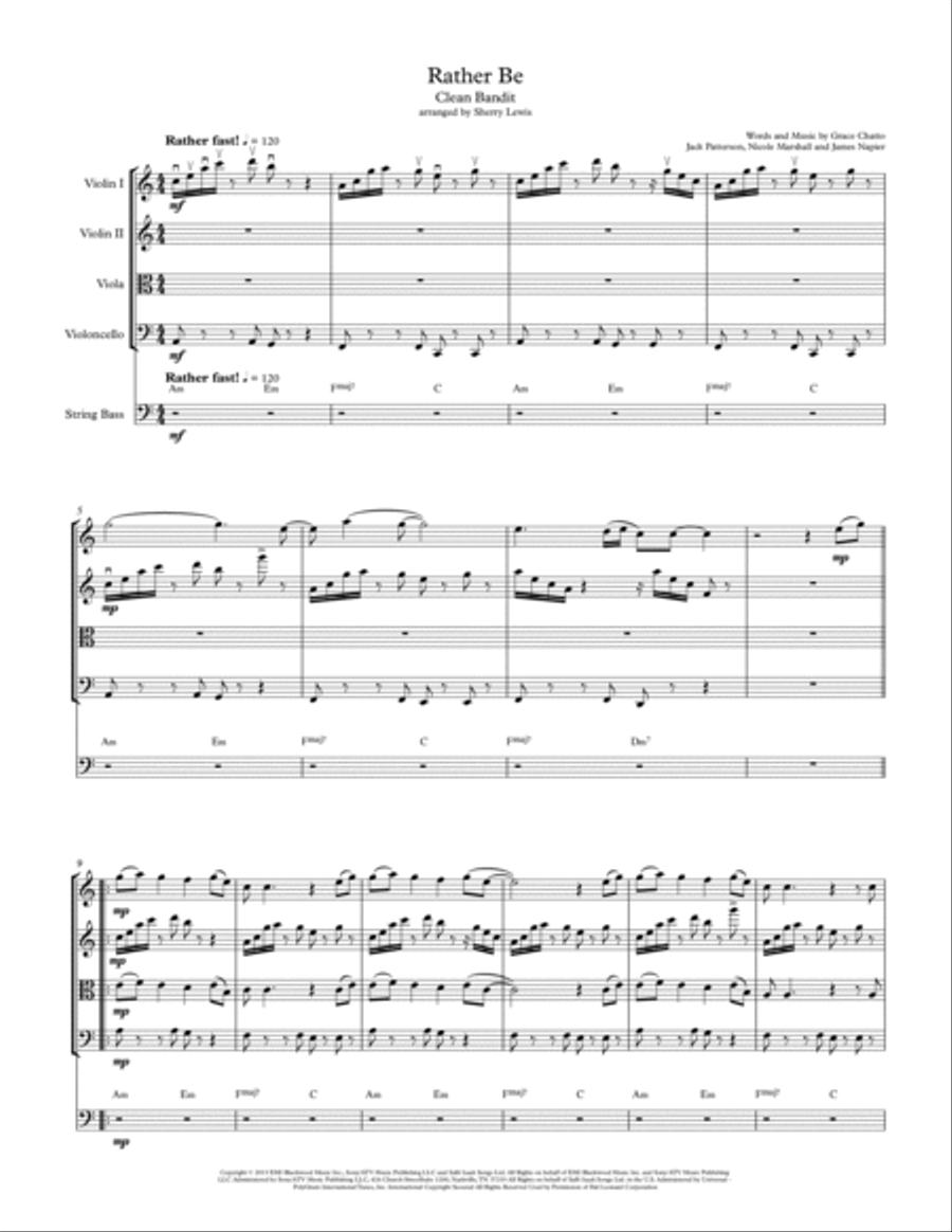 Rather Be Piano Quintet scores gallery preview page 4