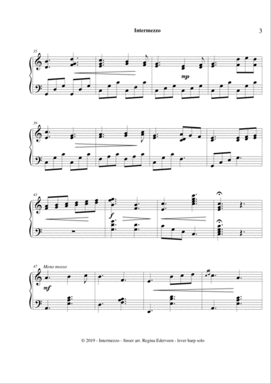 Intermezzo - folk harp solo Celtic Harp scores gallery preview page 3