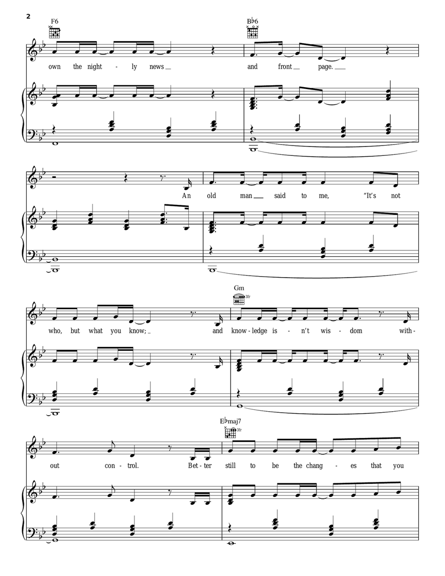 Rise Above 2 Piano, Vocal, Guitar scores gallery preview page 2