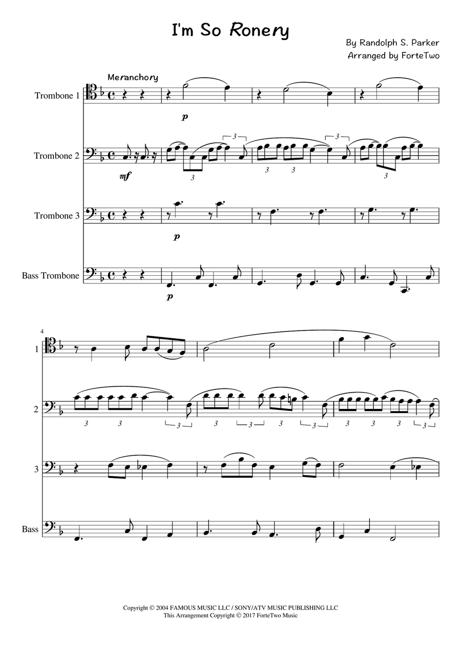 I'm So Ronery I'm So Ronery Small Ensemble scores gallery preview page 1