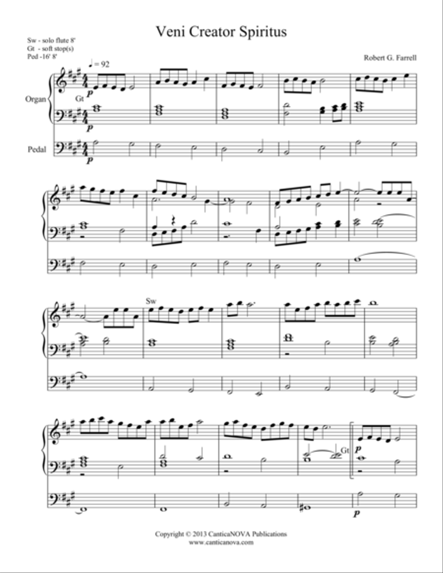 Veni Creator Spiritus Organ scores gallery preview page 2