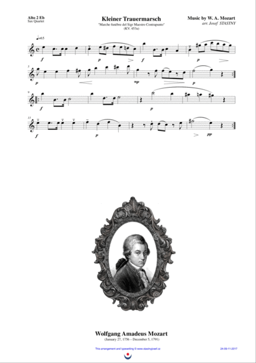 Funeral March (Mozart) Woodwind Quartet scores gallery preview page 3