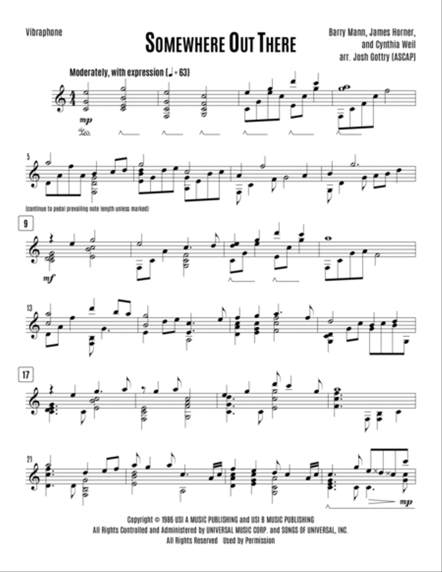 Somewhere Out There Vibraphone scores gallery preview page 2