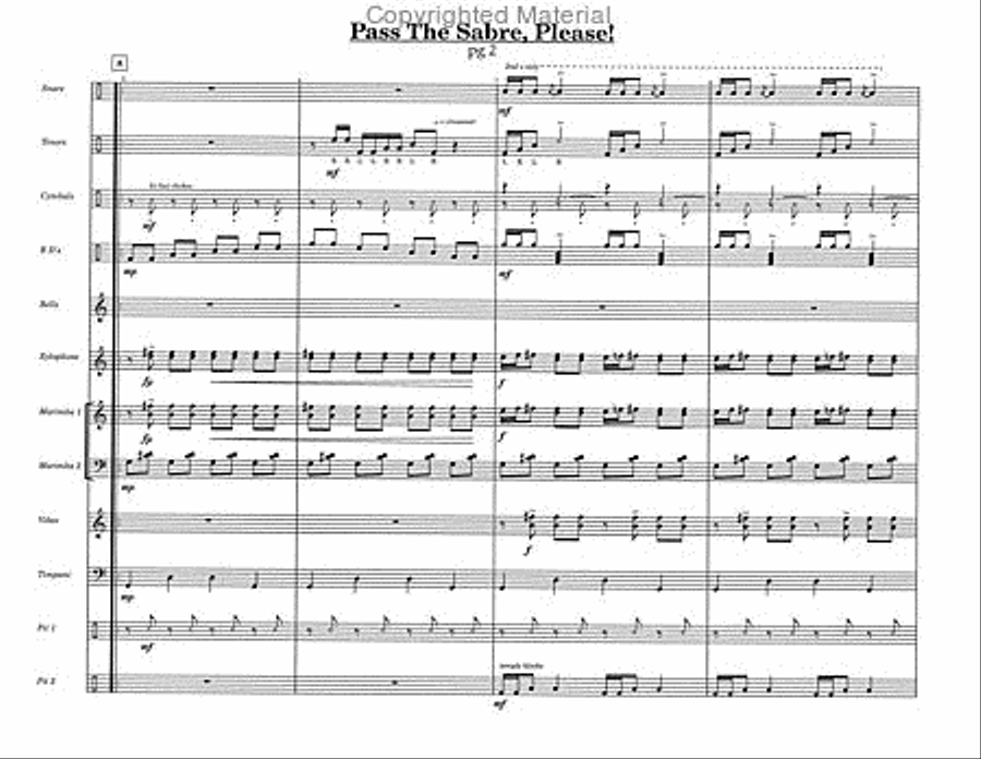 Pass The Sabre, Please! Percussion Ensemble scores gallery preview page 4