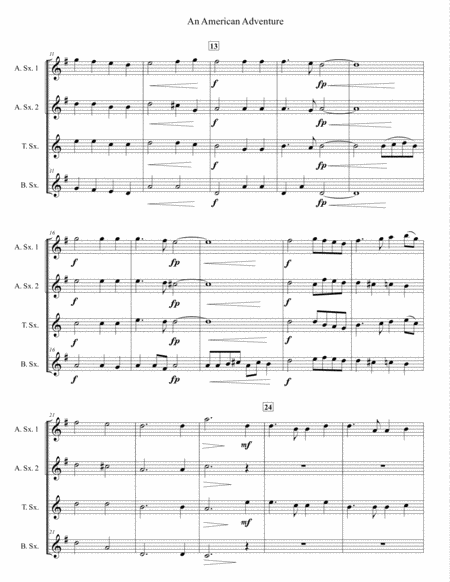 An American Adventure for Saxophone Quartet (SATB or AATB) image number null
