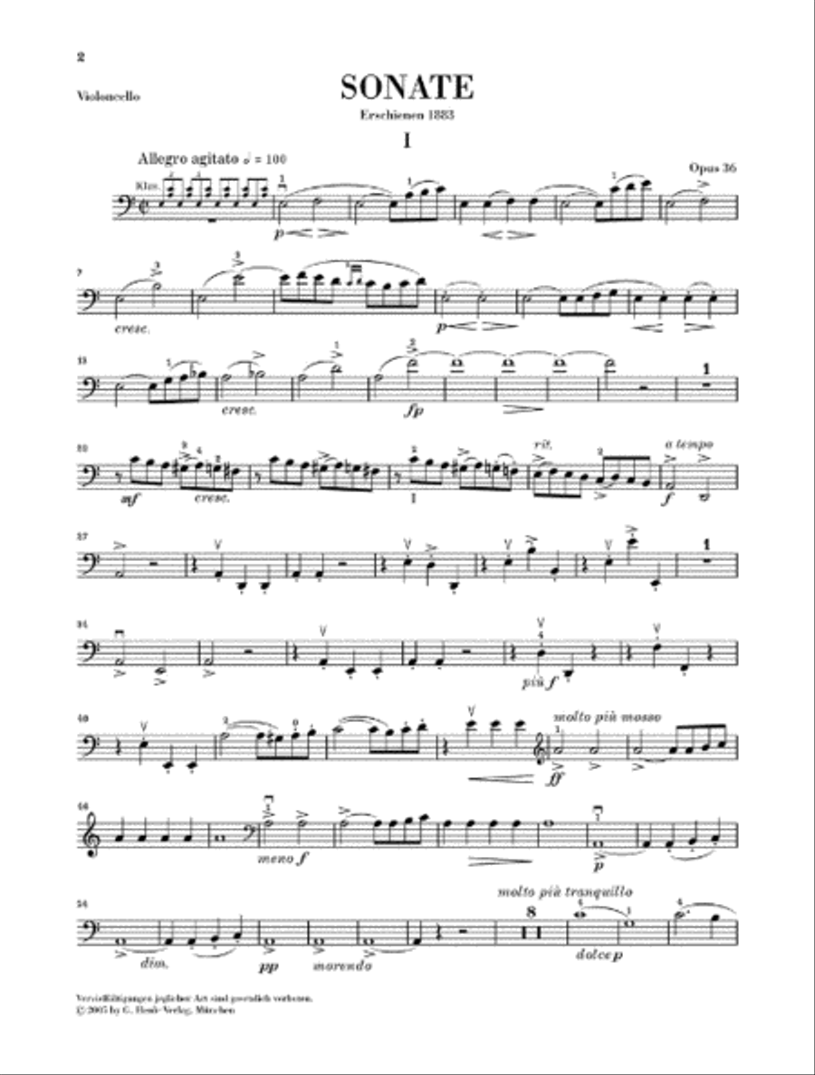 Violoncello sonata in a Minor Op. 36