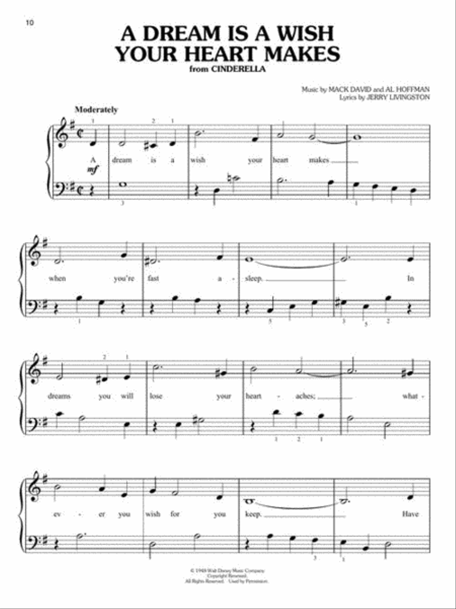 Sequential Disney Piano Songs Easy Piano scores gallery preview page 8