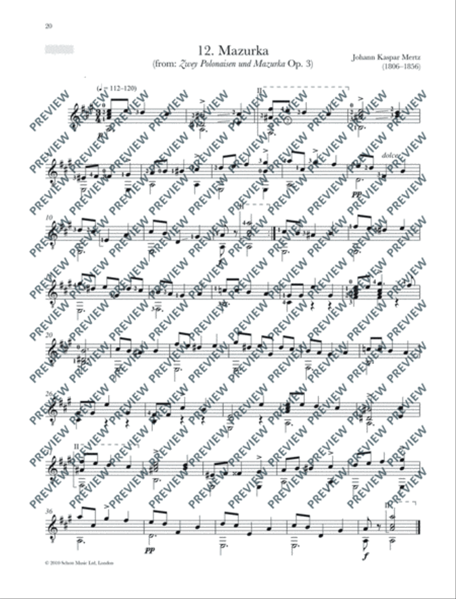 Romantic Guitar Anthology Classical Guitar scores gallery preview page 21