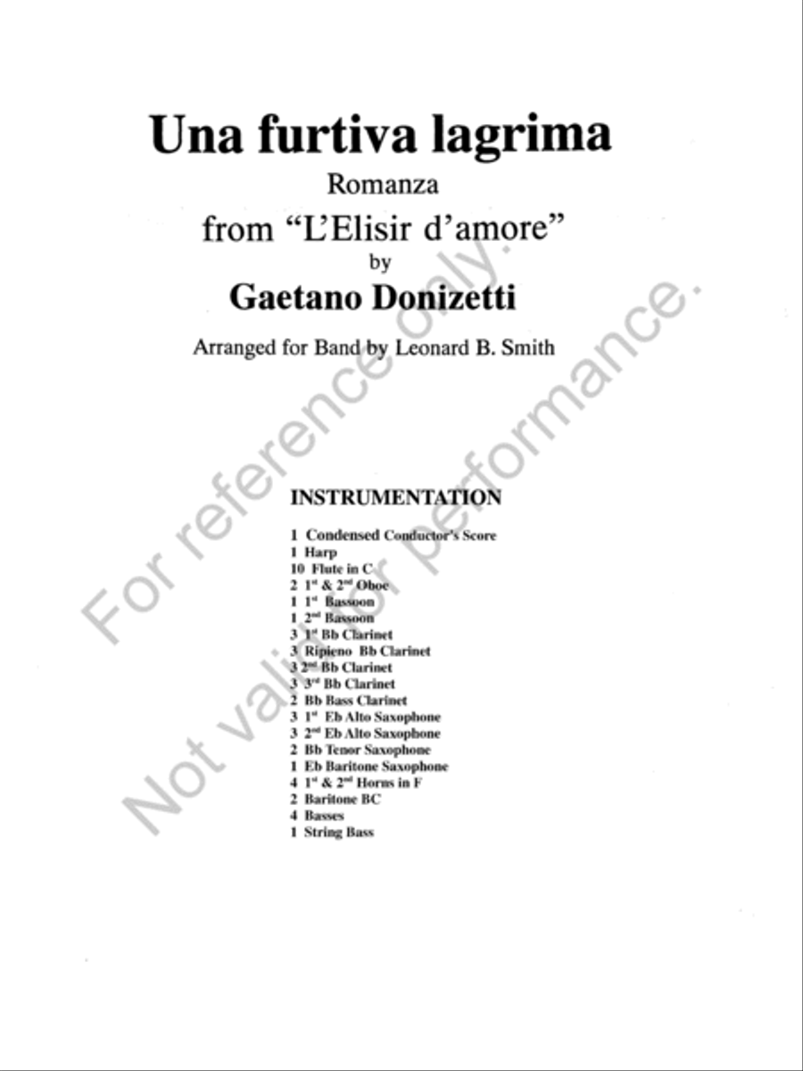 Una Furtiva Lagrima Una Furtiva Lagrima Concert Band scores gallery preview page 2
