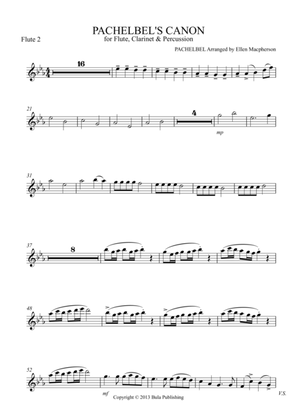 Pachelbel's Cannon - for Flute, Clarinet & Percussion - FLUTE 2 part