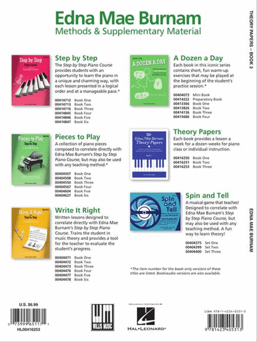 Theory Papers Book 3 Piano Method scores gallery preview page 7
