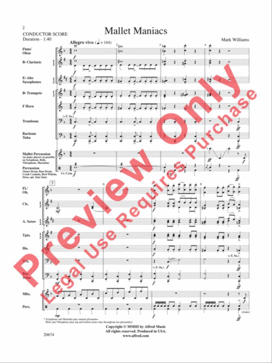 Mallet Maniacs Mallet Maniacs Concert Band scores gallery preview page 3