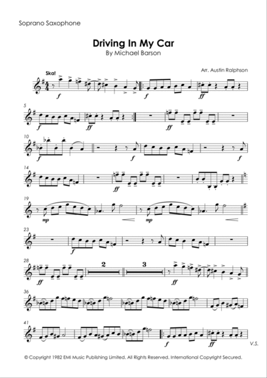 Driving In My Car Driving In My Car Saxophone Quartet scores gallery preview page 3