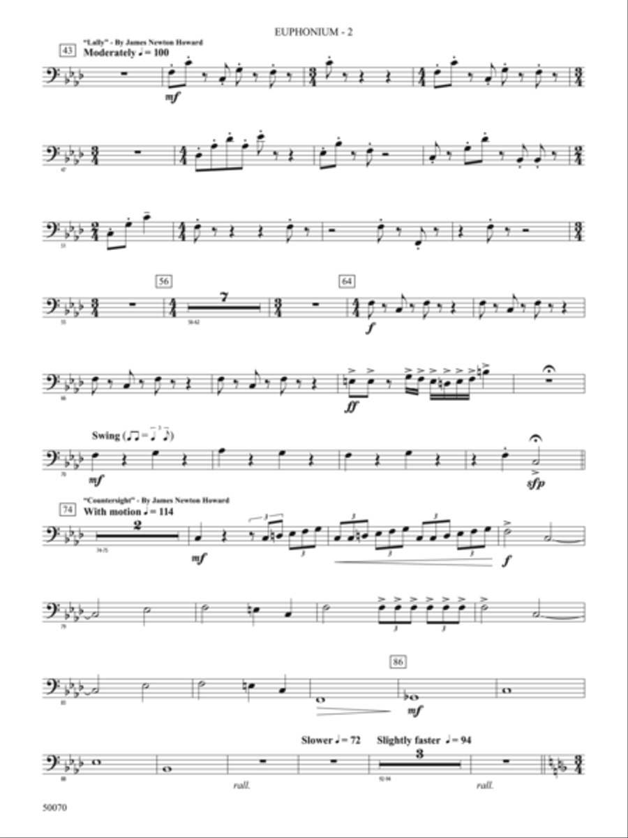 Fantastic Beasts: The Secrets of Dumbledore: Baritone B.C. Concert Band scores gallery preview page 2