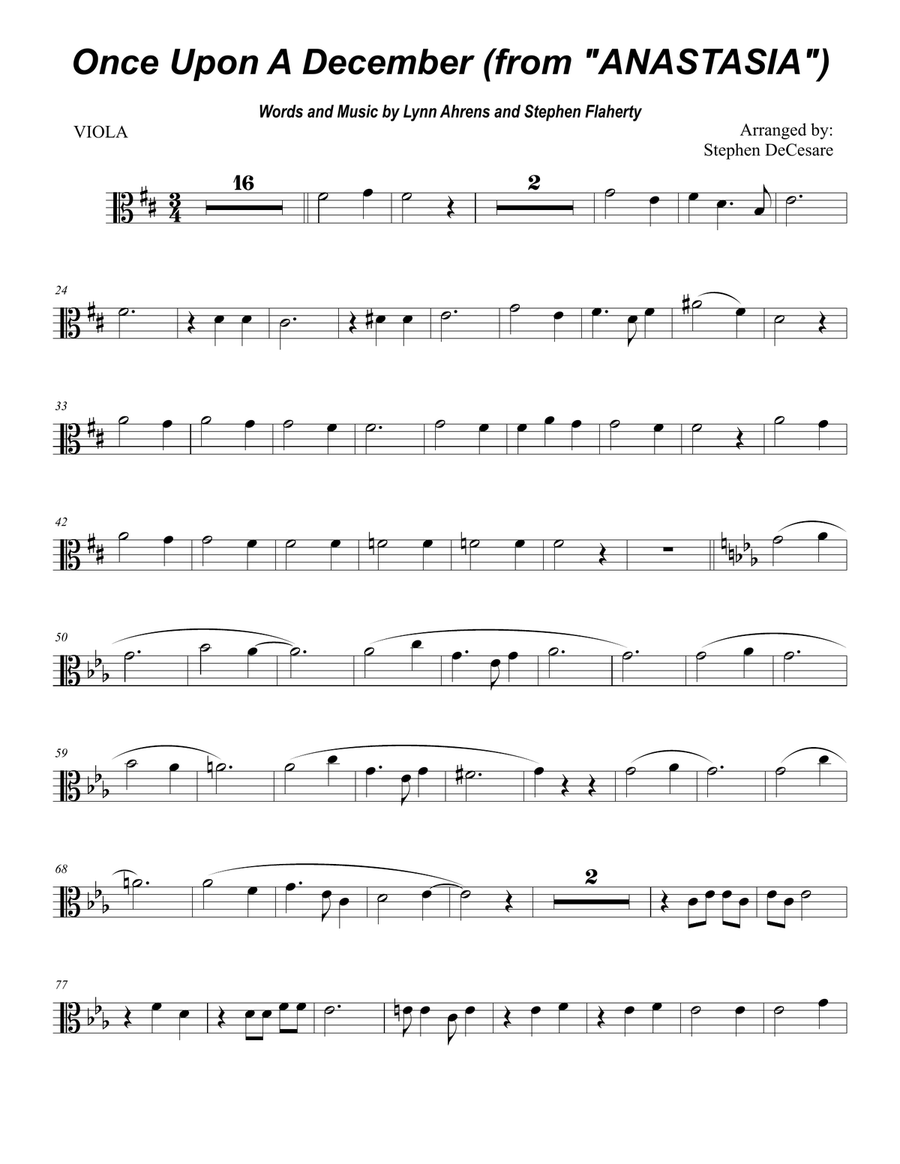 Once Upon A December from the Twentieth Century Fox Motion Picture ANASTASIA String Duet scores gallery preview page 6