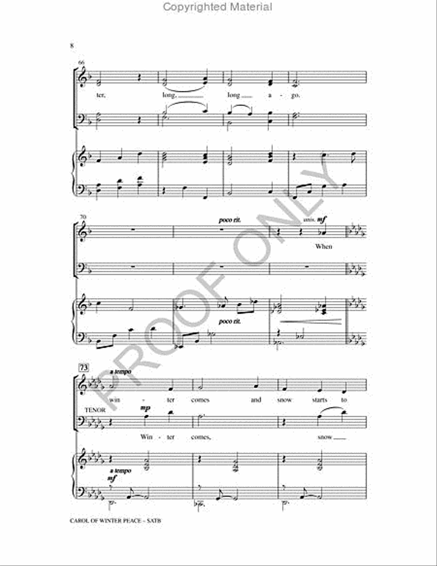 Carol Of Winter Peace 4-Part scores gallery preview page 8