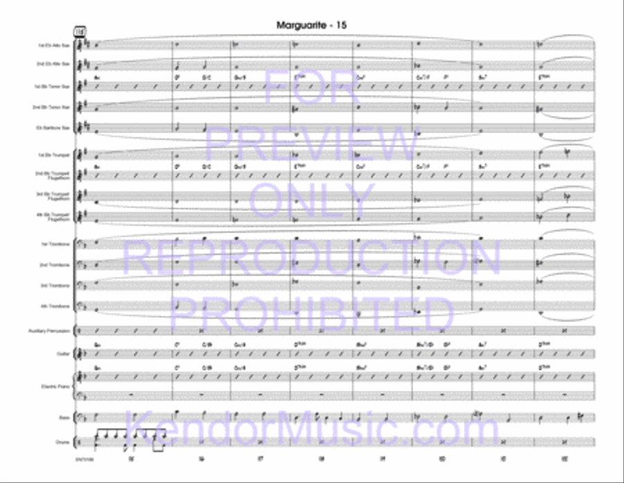 Marguarite (Full Score) Jazz Ensemble scores gallery preview page 16