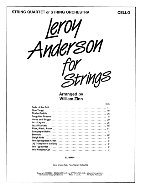 Leroy Anderson For Strings Cello