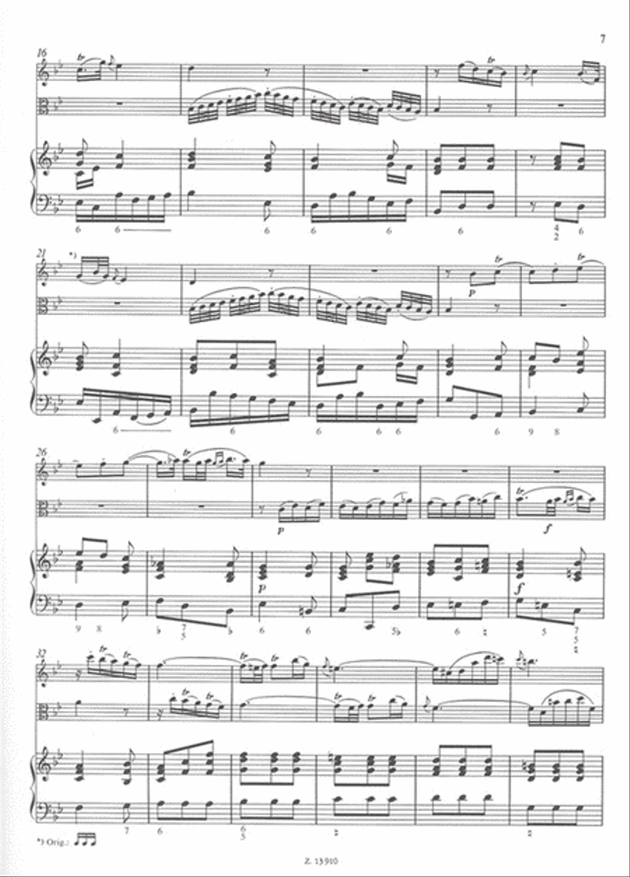 Trio B-Dur für Flote, Viola und Basso Continuo Flute scores gallery preview page 3