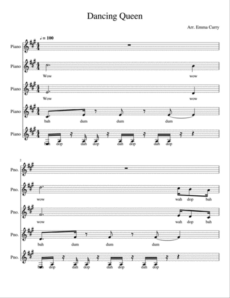 Dancing Queen Small Ensemble scores gallery preview page 1