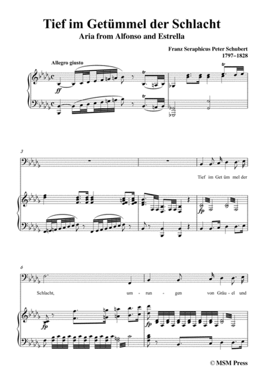Schubert-Tief im Getümmel der Schlacht,in b flat minor,for Voice&Piano image number null