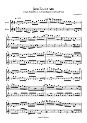 Jazz study in Am for two flutes, or two studies for one flute