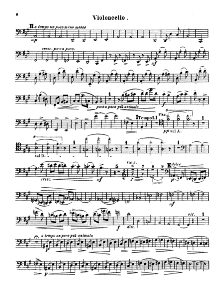String Quartet No. 1 in A: Cello String Quartet scores gallery preview page 6