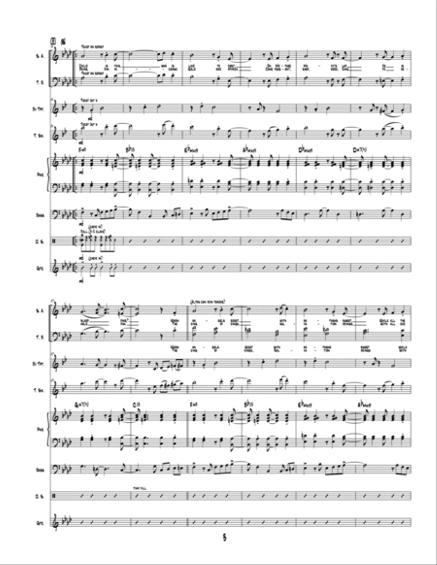 What Child is This - Choir and Jazz Quintet 4-Part scores gallery preview page 4