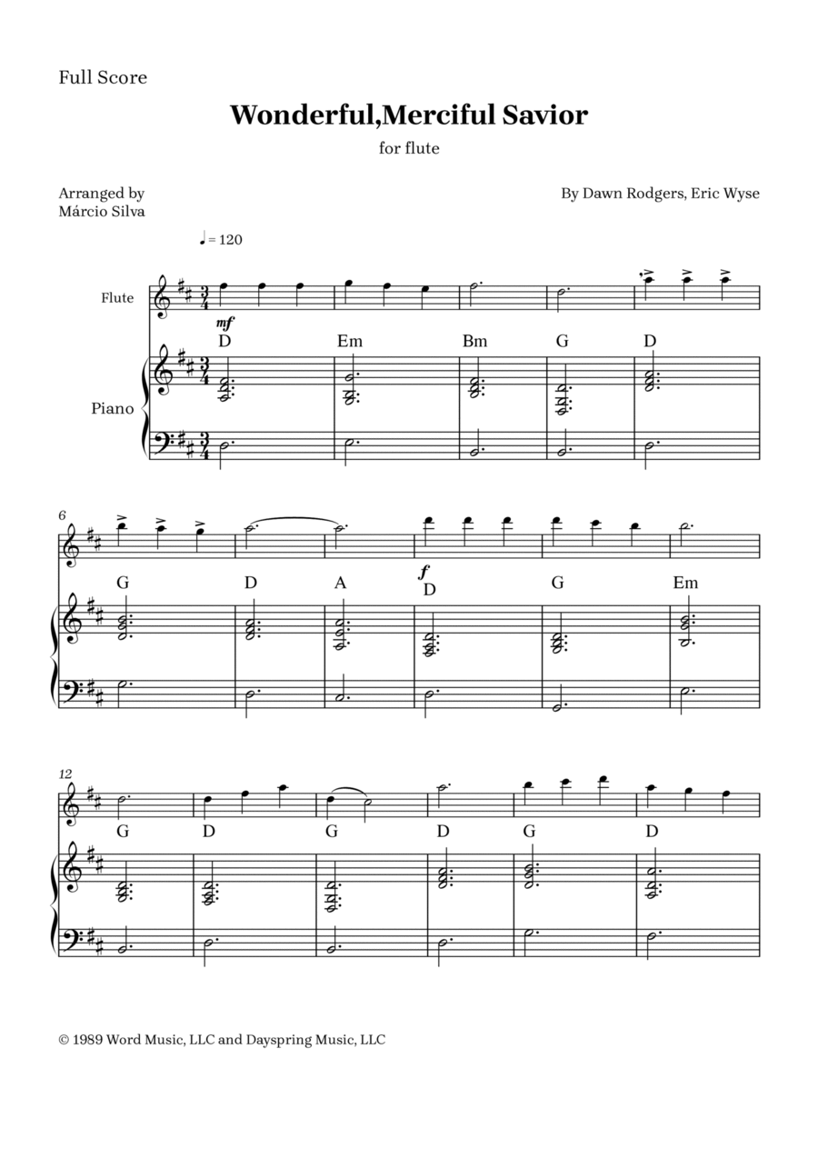 Wonderful, Merciful Savior Flute Solo scores gallery preview page 1