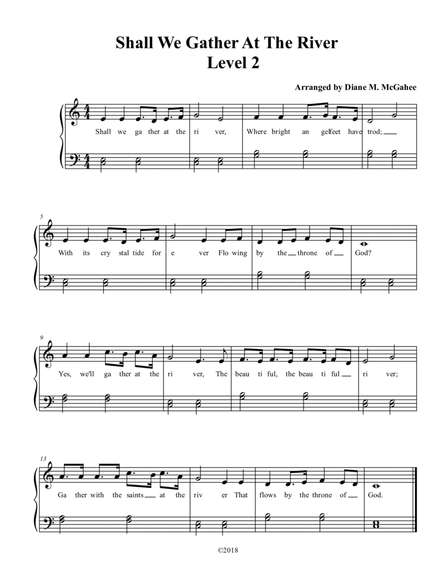 At The River (Shall We Gather At The River) Voice scores gallery preview page 1