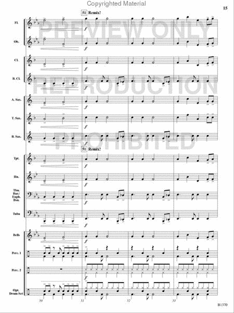 Jingle Bells Remixed Concert Band scores gallery preview page 14