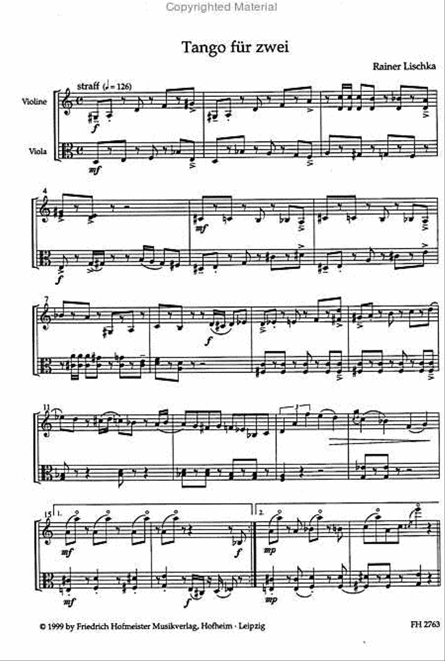 Tango für zwei Viola scores gallery preview page 3