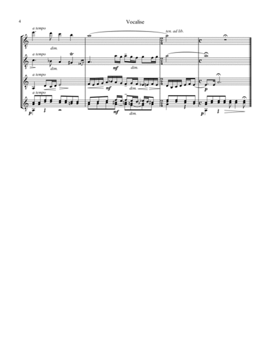 Vocalise Op. 34 for guitar quartet image number null
