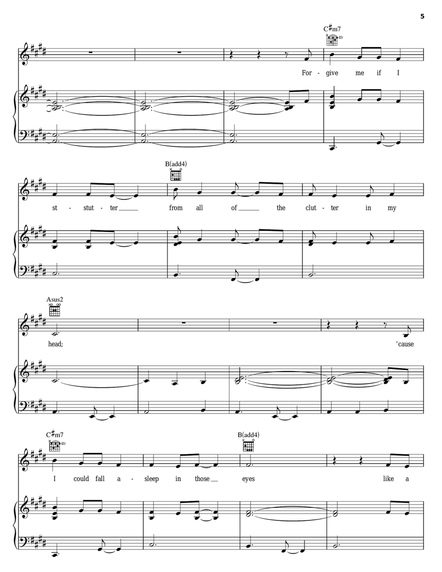 For You I Will (Confidence) Piano, Vocal, Guitar scores gallery preview page 5