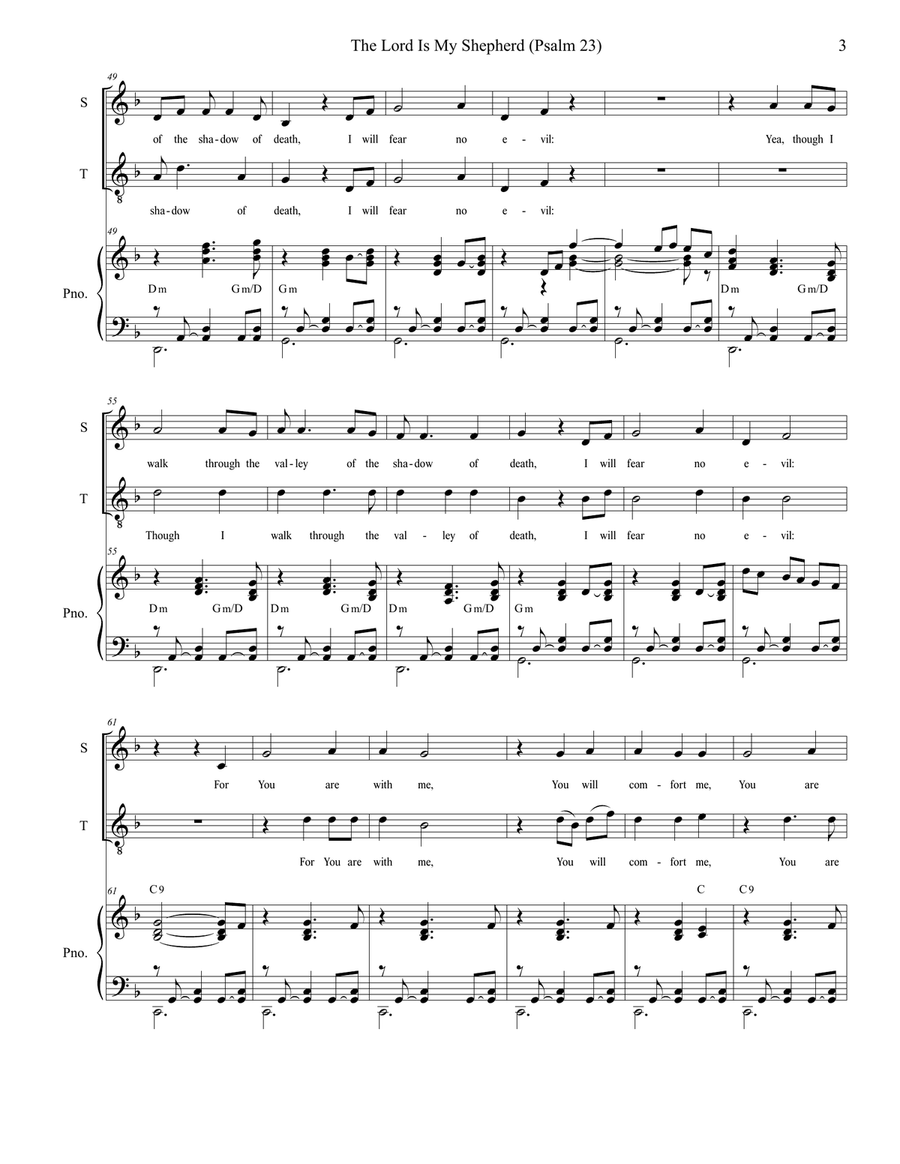 Psalm 23 (theme From The Vicar Of Dibley) 2-Part scores gallery preview page 3