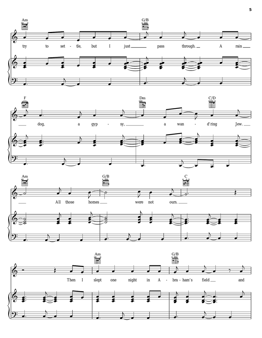The Orphan Piano, Vocal, Guitar scores gallery preview page 5