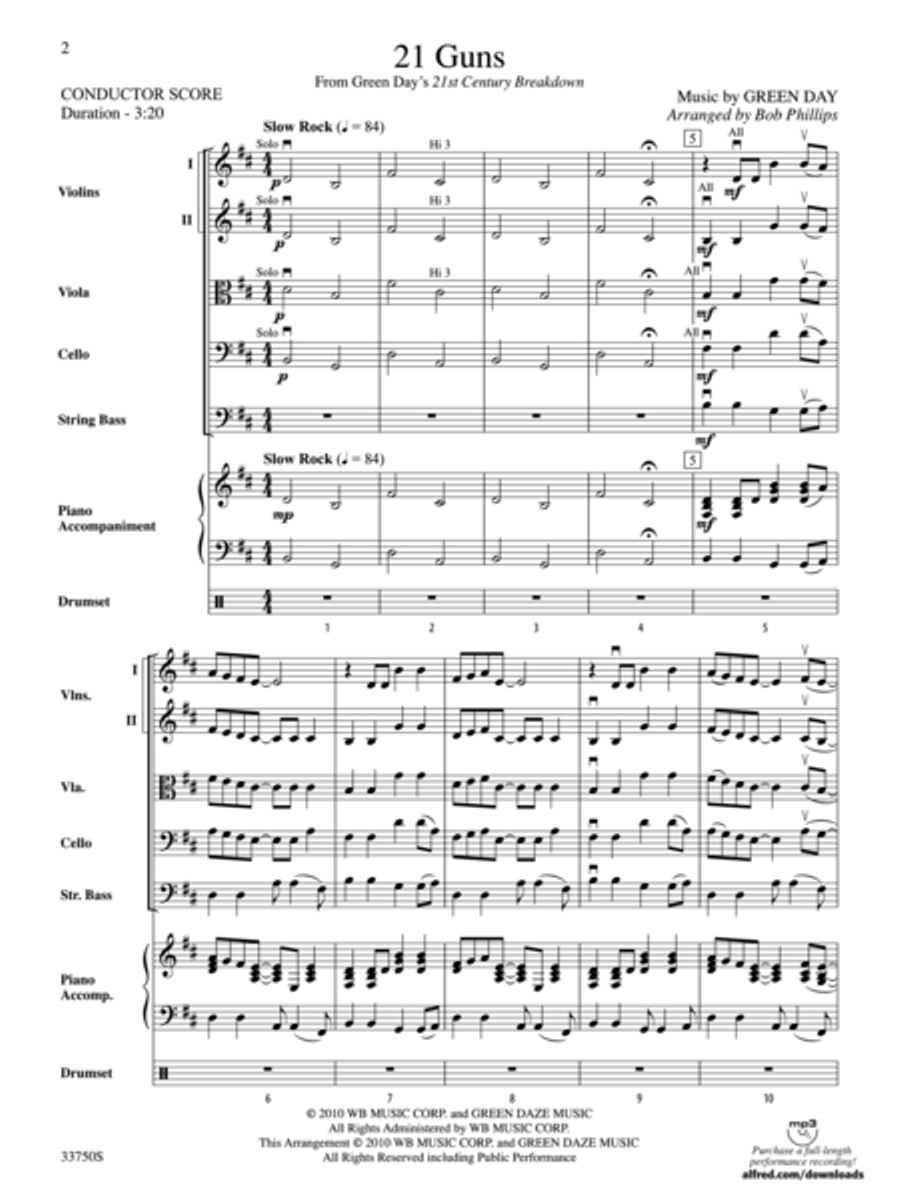 21 Guns String Orchestra scores gallery preview page 2