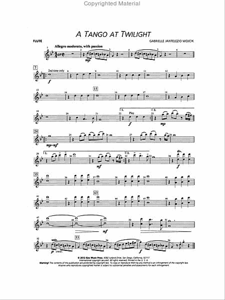 A Tango at Twilight Concert Band scores gallery preview page 5