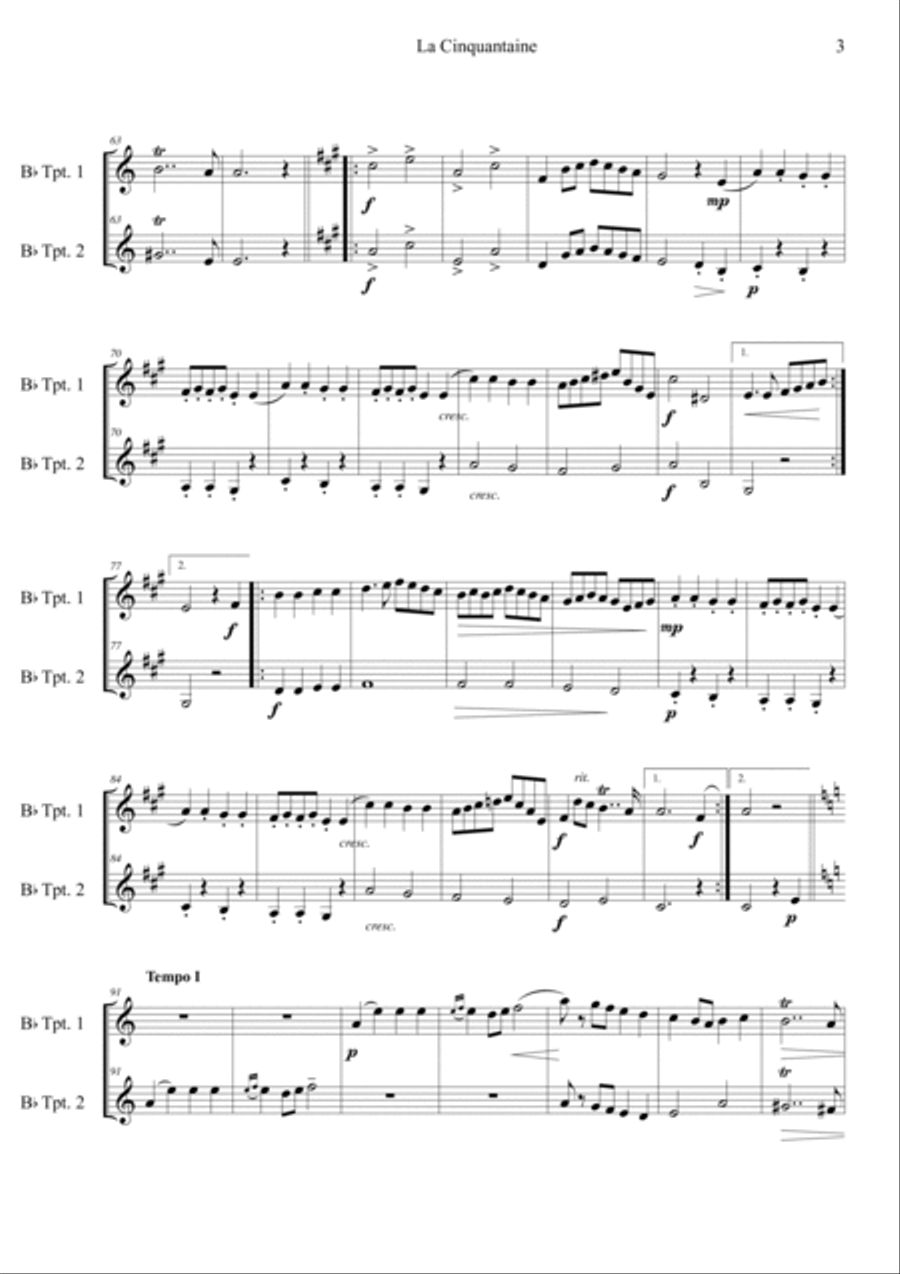 La Cinquantaine (in g minor) Brass Duet scores gallery preview page 3