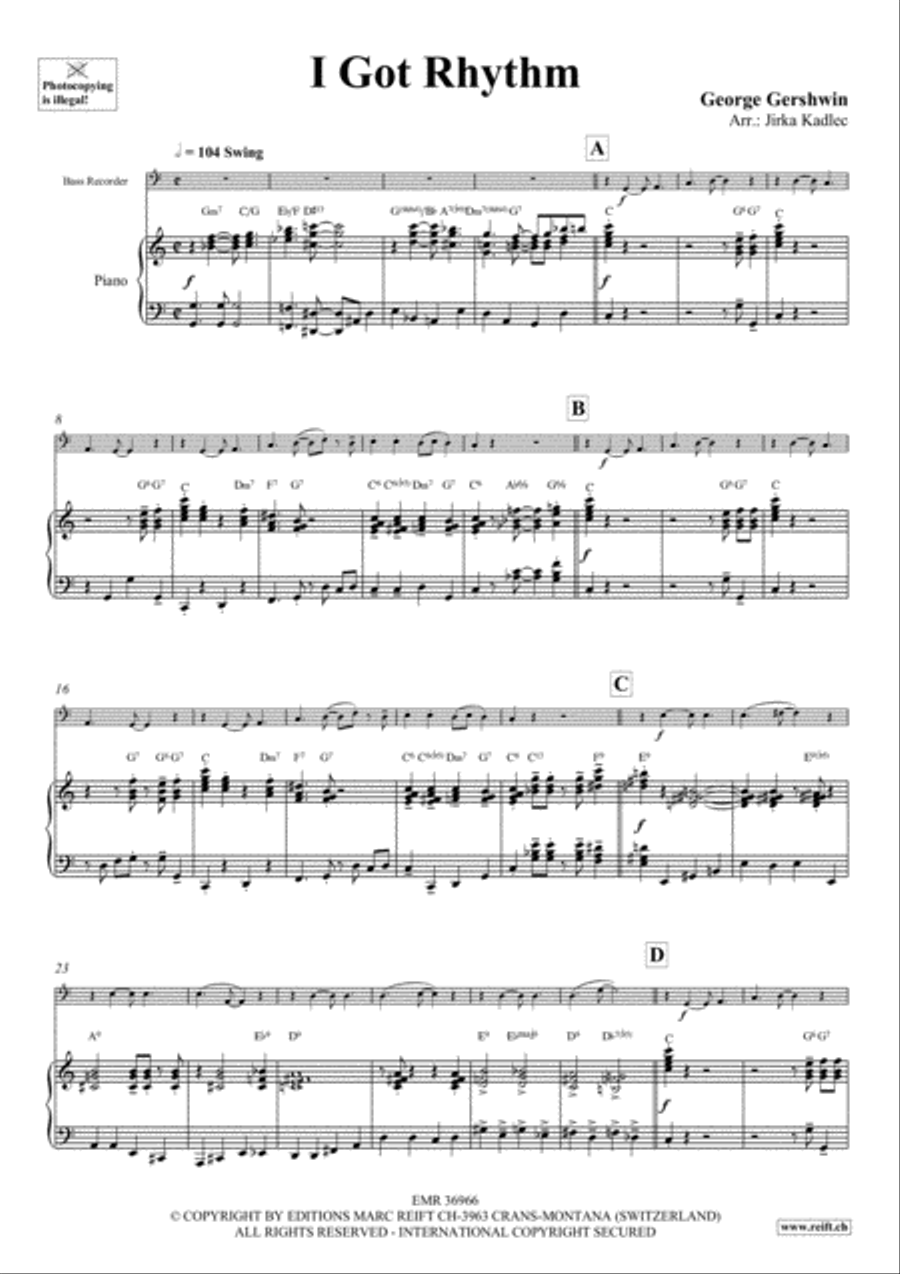 I Got Rhythm I Got Rhythm Bass Recorder scores gallery preview page 4