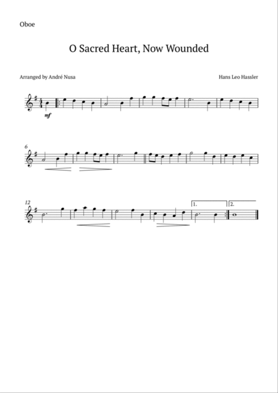 O Sacred Heart, Now Wounded Woodwind Duet scores gallery preview page 2