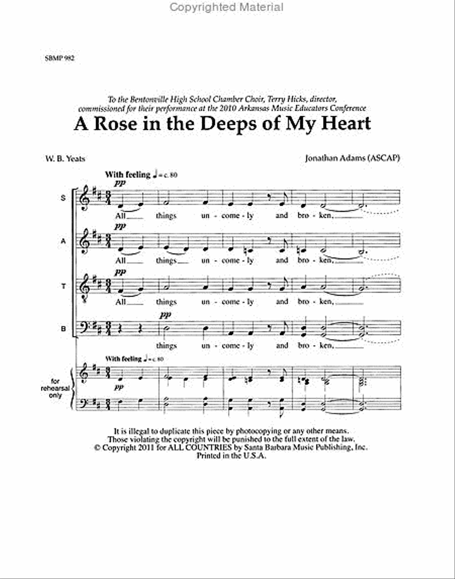 A Rose in the Deeps of My Heart - SATB Octavo image number null