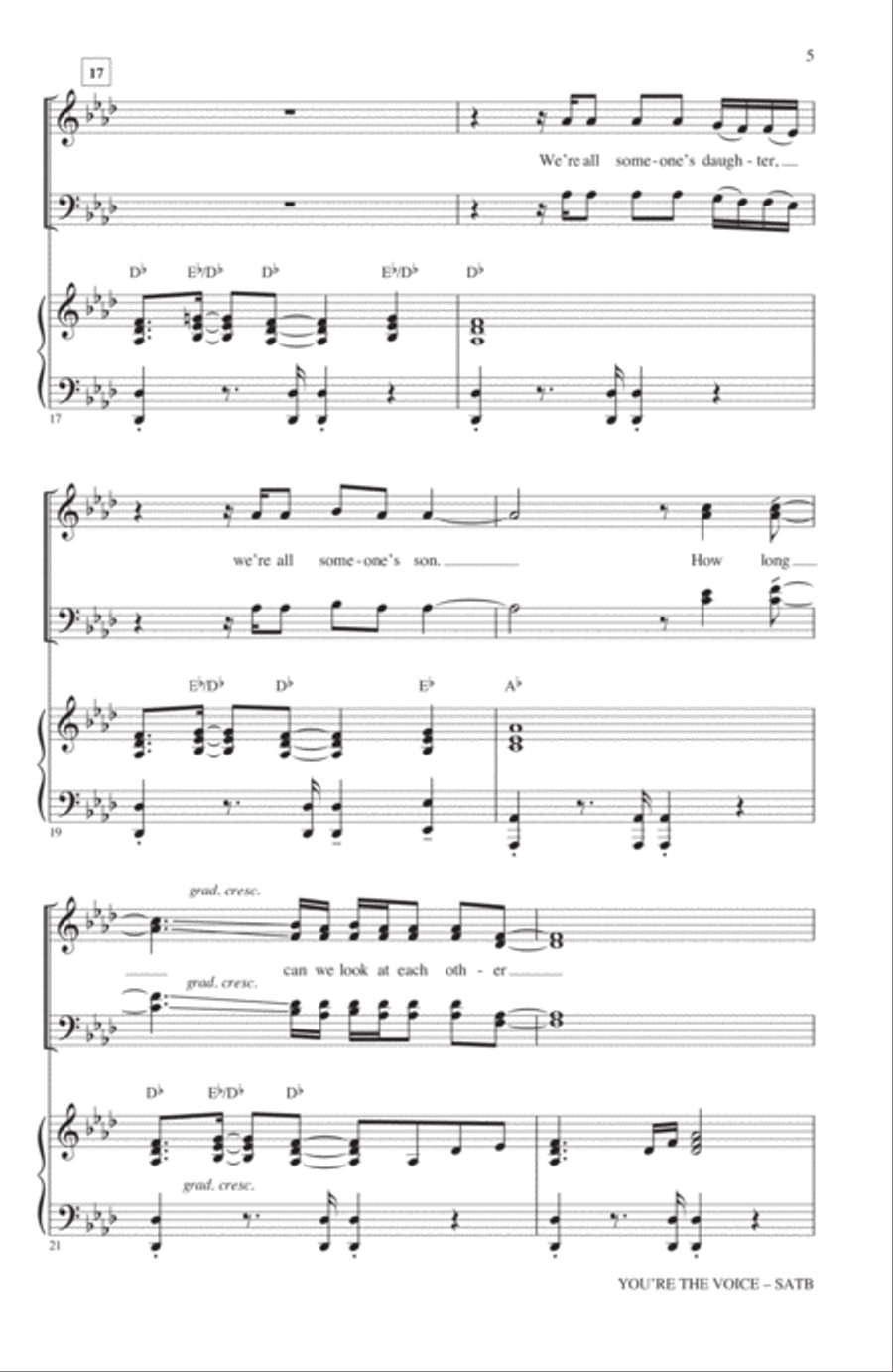 You're The Voice (arr. Kirby Shaw) 4-Part scores gallery preview page 4