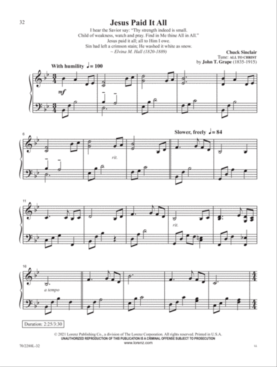 Cherish the Cross Cherish the Cross Piano Solo scores gallery preview page 13
