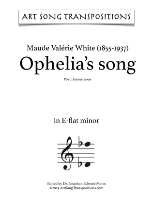 Book cover for WHITE: Ophelia's song (transposed to E-flat minor)