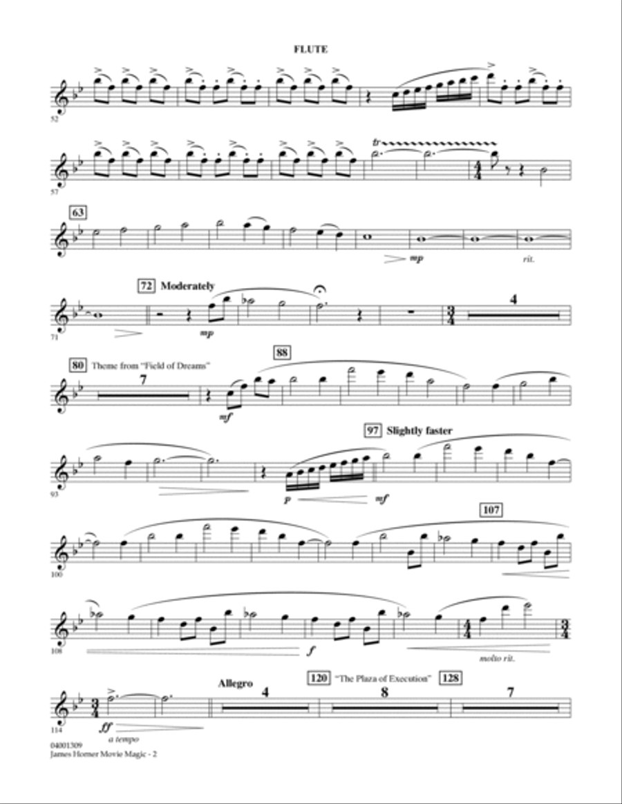 James Horner Movie Magic - Flute Concert Band scores gallery preview page 2