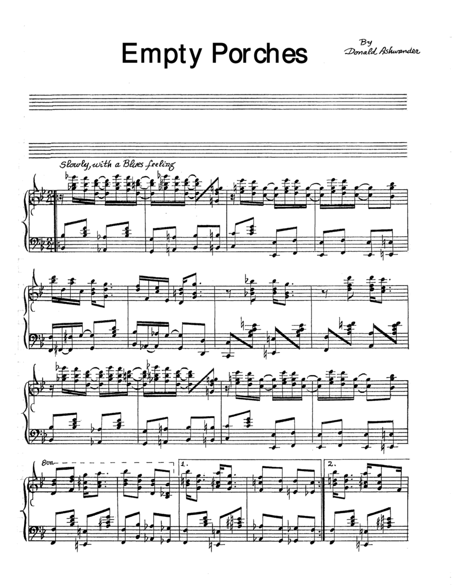 Empty Porches Piano Solo scores gallery preview page 1