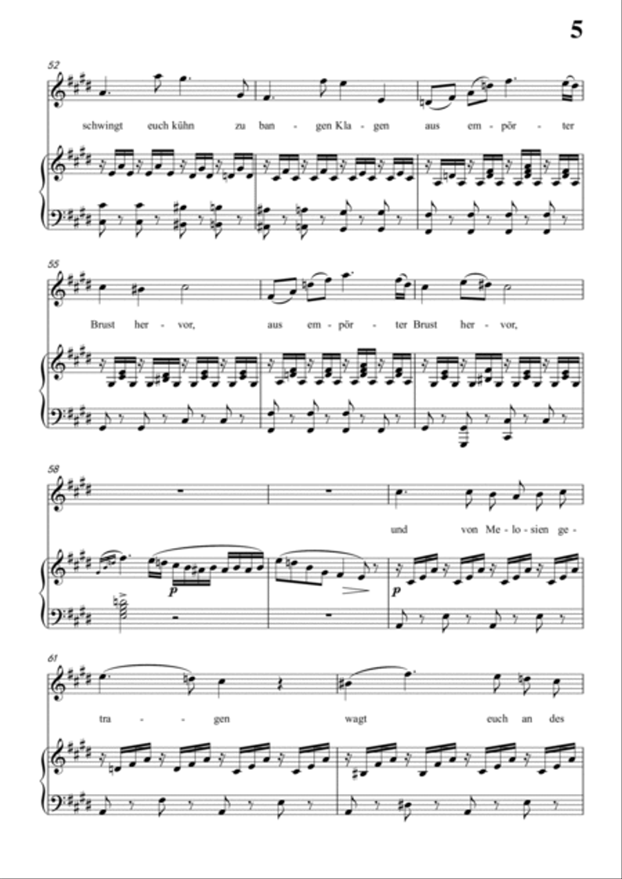 Schubert-Epistel(Herrn Joseph Spaun) in #F minor,D.749,for Vocal and Piano Voice scores gallery preview page 6