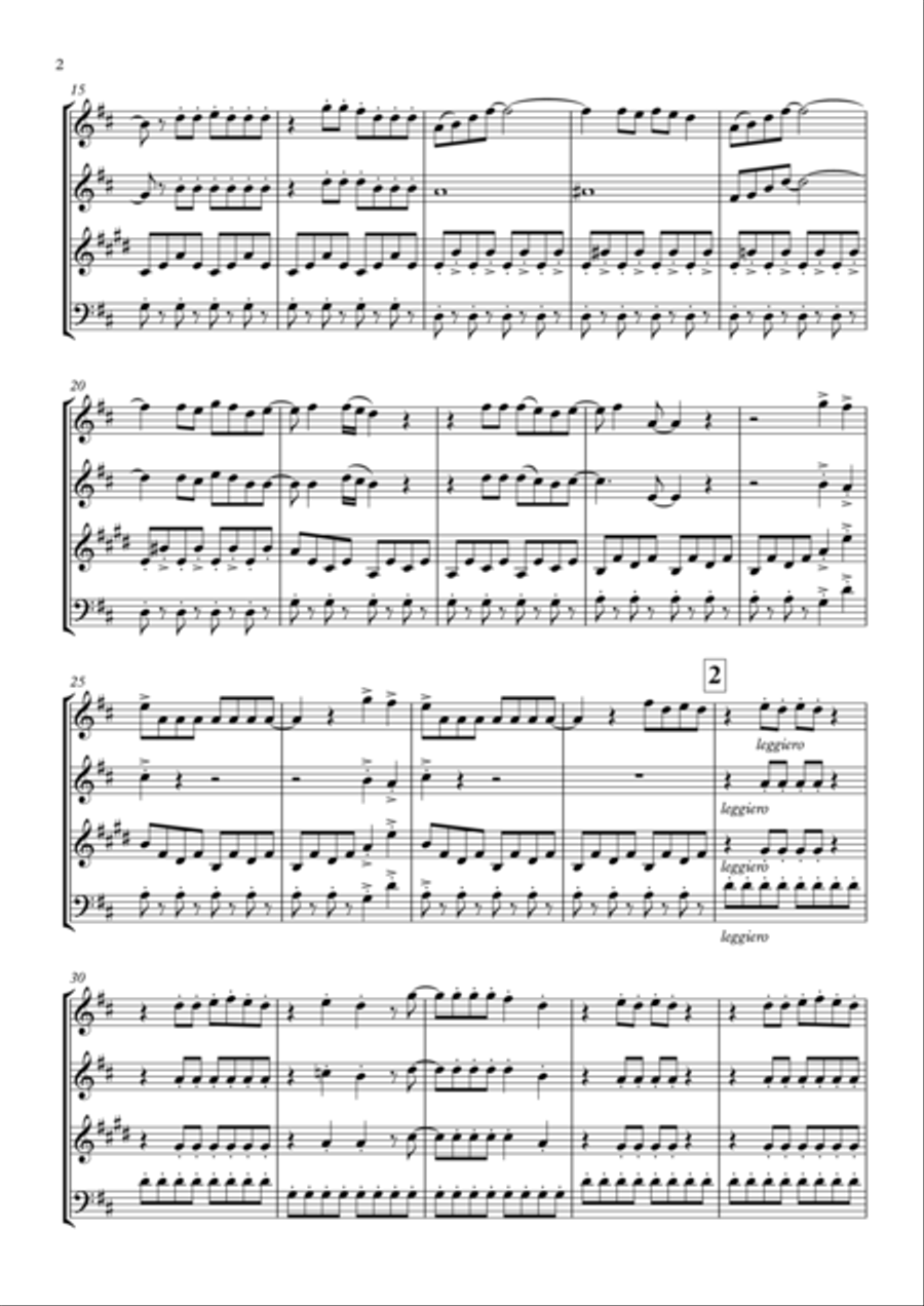 Mamma Mia Mamma Mia Woodwind Quartet scores gallery preview page 3